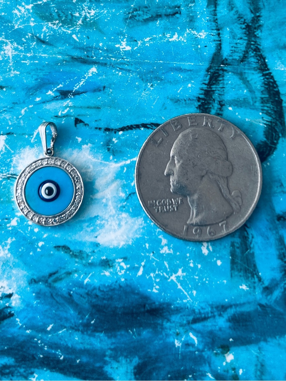 Pave Diamond 14K Gold Evil Eye Pendant
